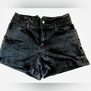 KanCan Black Jean Shorts Mid/High Waist